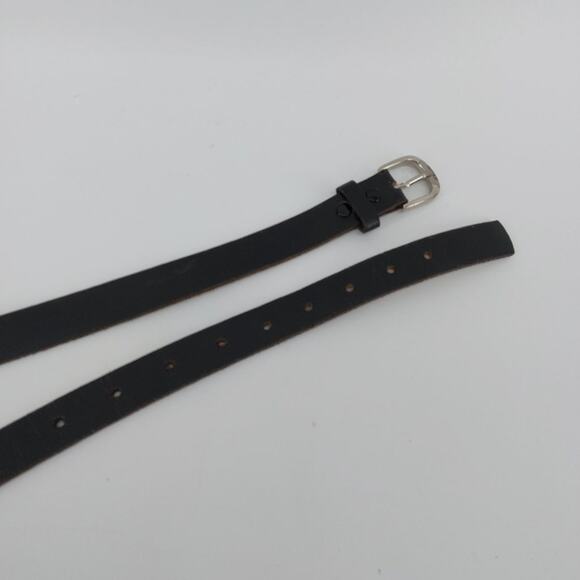 Vintage Nike Women's Men's Unisex Black Leather Belt Size 40 Casual Silver Tone - Picture 4 of 11